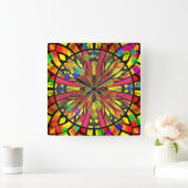 Rose Quadratische Wanduhr (Zuhause)