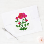 Rose Quadratischer Aufkleber (Umschlag)
