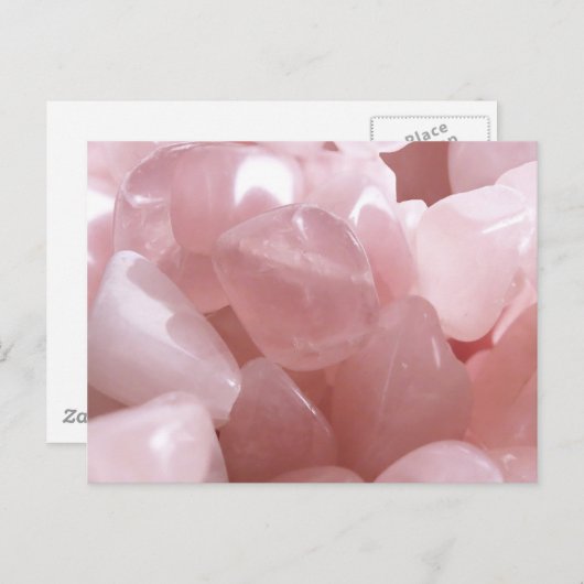 Rose Quarts spirituelle rosa Liebe Kristall Postka Postkarte (Vorne/Hinten)
