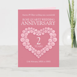 Rose Quartz 2. Hochzeitstag rosa Herz Karte