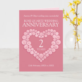 Rose Quartz 2. Hochzeitstag rosa Herz Karte