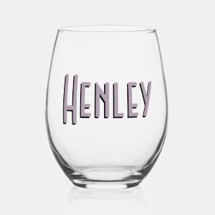 Rose Quartz 3D Minimalistisch Moderner Name Weinglas Ohne Stiel