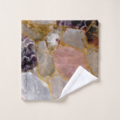 Rose Quartz Amethyst Geode Badhandtuch Set (Waschlappen)
