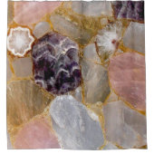 Rose Quartz Amethyst Geode Duschvorhang (Vorderseite)