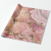 Rose quartz and pastel pink marble geschenkpapier (Ungerollt)