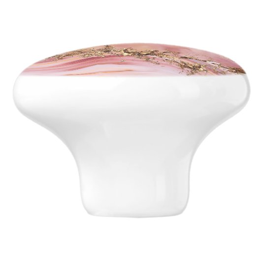 Rose quartz and pastel pink marble keramikknauf (Seitenansicht)