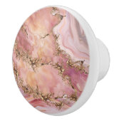 Rose quartz and pastel pink marble keramikknauf (Rechts)