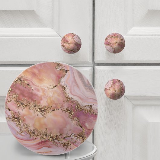 Rose quartz and pastel pink marble keramikknauf