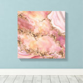 Rose quartz and pastel pink marble leinwanddruck (Insitu (Holzboden))