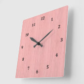 Rose Quartz Bamboo Holzkörner Look Quadratische Wanduhr (Winkel)
