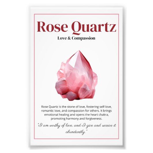 Rose Quartz Crystal meaning poster (Vorne)