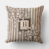 Rose Quartz Damask Stripes Monotone Neutrales Mädc Kissen (Vorderseite)