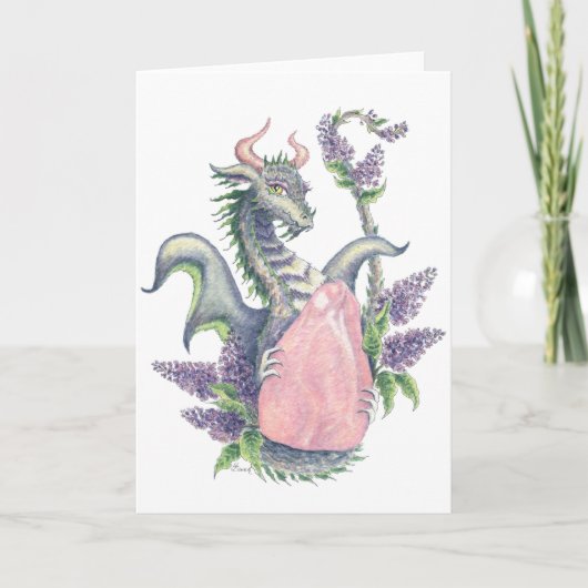 Rose Quartz Dragon - Greeting Card Karte (Vorderseite)