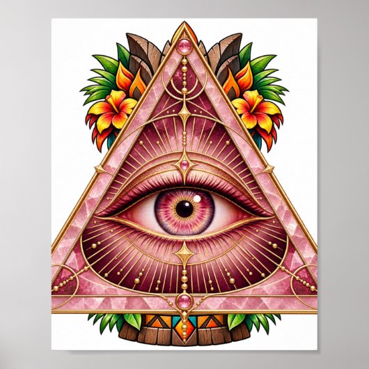 Rose-Quartz-Dreieck-Poster Poster (Vorne)