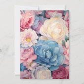 Rose Quartz, Dusty Blue, Pink und Cream Wedding Einladung (Rückseite)