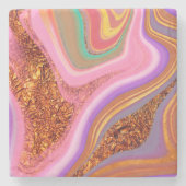 Rose Quartz Flow Steinuntersetzer (Vorderseite)