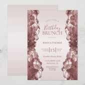 Rose Quartz Geburtstagsbrunch Einladung (Vorne/Hinten)