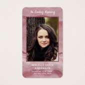 Rose Quartz Gedenkkarte Foto Beerdigung Gebetskart (Vorderseite)