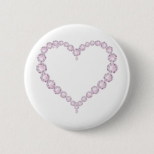 Rose Quartz Gem Herz Button