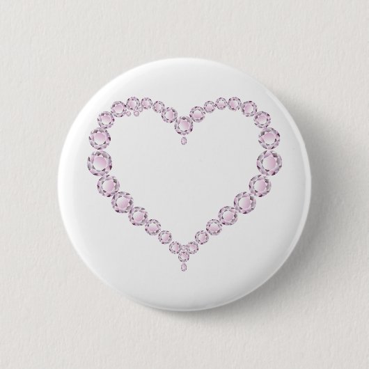 Rose Quartz Gem Herz Button (Vorderseite)