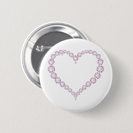 Rose Quartz Gem Herz Button (Vorne & Hinten)