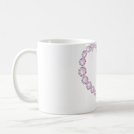 Rose Quartz Gem Herz Kaffeetasse (Links)