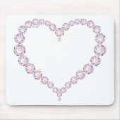 Rose Quartz Gem Herz Mousepad (Vorne)