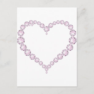 Rose Quartz Gem Herz Postkarte