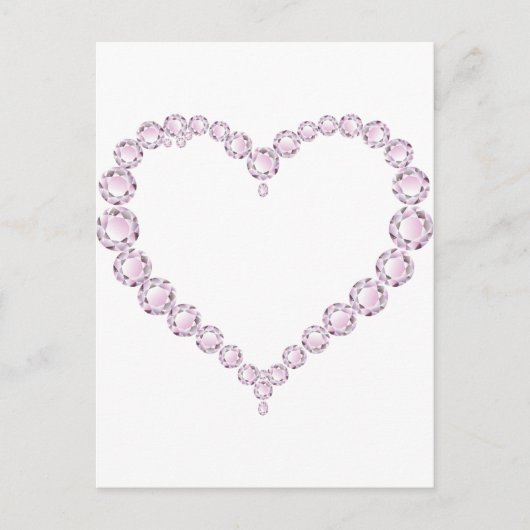 Rose Quartz Gem Herz Postkarte (Vorderseite)