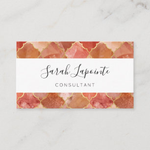 Rose Quartz & Gold Chic & elegantes marokkanisches Visitenkarte