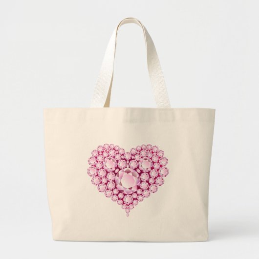 Rose Quartz Heart Gems Jumbo Stoffbeutel (Vorne)