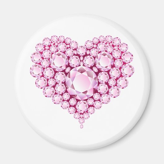 Rose Quartz Heart Gems Magnet (Vorne)