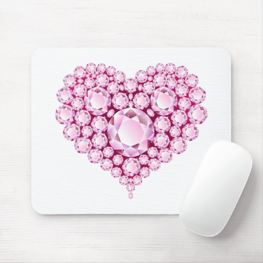 Rose Quartz Heart Gems Mousepad (Mit Mouse)