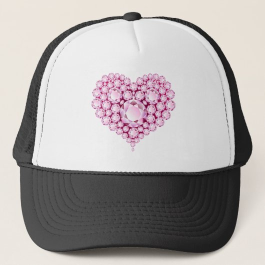 Rose Quartz Heart Gems Truckerkappe (Vorderseite)