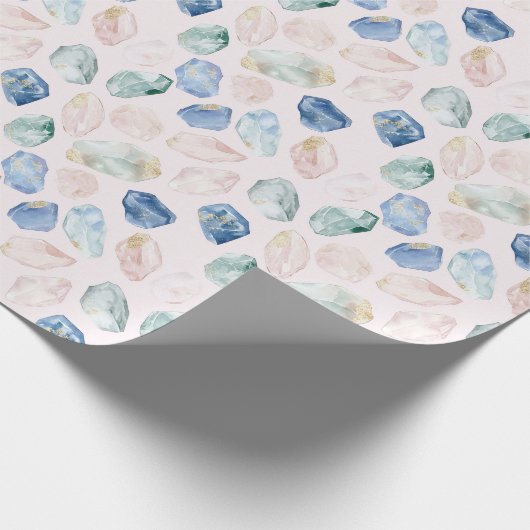 Rose Quartz Lapis Lazuli Crystals Geschenkpapier (Ecke)