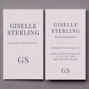 Rose Quartz Lila Monogram Elegant Minimalistisch Visitenkarte