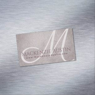 Rose Quartz Matte Dusty Mauve Pink Monogram Magnetische Visitenkarte