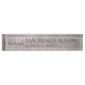 Rose Quartz Matte | Dusty Mauve Pink Monogram Namensplakette (Vorderseite)