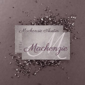 Rose Quartz Matte | Dusty Mauve Pink Monogram Visitenkarte