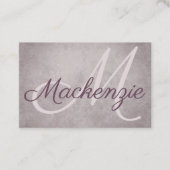 Rose Quartz Matte | Dusty Mauve Pink Monogram Visitenkarte (Vorderseite)