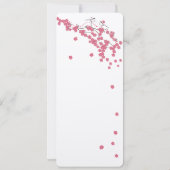 Rose Quartz Pink Cherry Blossom Chickadee Wedding Einladung (Rückseite)