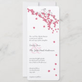 Rose Quartz Pink Cherry Blossom Chickadee Wedding Einladung (Vorderseite)