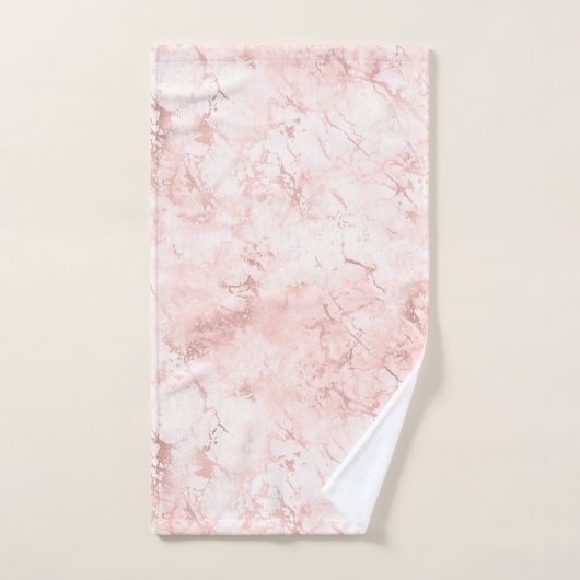 Rose Quartz Pink Girly Pattern Chic Badhandtuch Set (Handtuch)