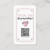 Rose Quartz Pink Herzkreislauf Social Media QR Visitenkarte (Vorderseite)