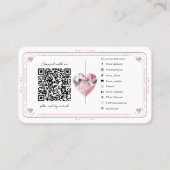 Rose Quartz Pink Herzkreislauf Social Media QR Visitenkarte (Rückseite)