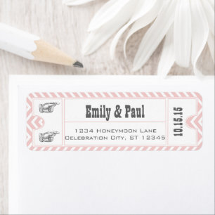 ROSE QUARTZ PINK Wedding Save the Date TICKET