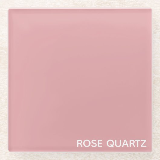 Rose Quartz rosa Farbname Glasuntersetzer (Vorderseite)