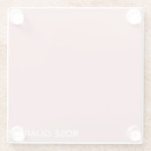 Rose Quartz rosa Farbname Glasuntersetzer (Rückseite)