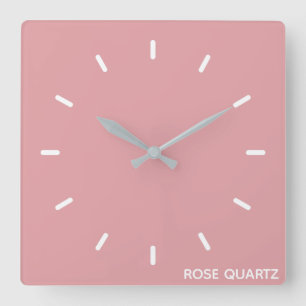 Rose Quartz rosa Farbname Quadratische Wanduhr
