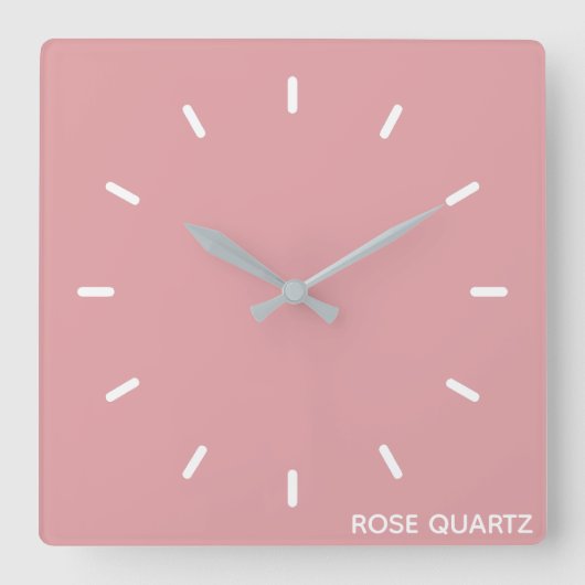 Rose Quartz rosa Farbname Quadratische Wanduhr (Vorderseite)